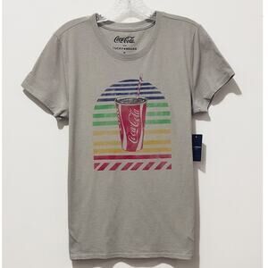 NWT: Lucky Brand - Women's Gray, Coca Cola Rainbow Graphic T-Shirt (size M)